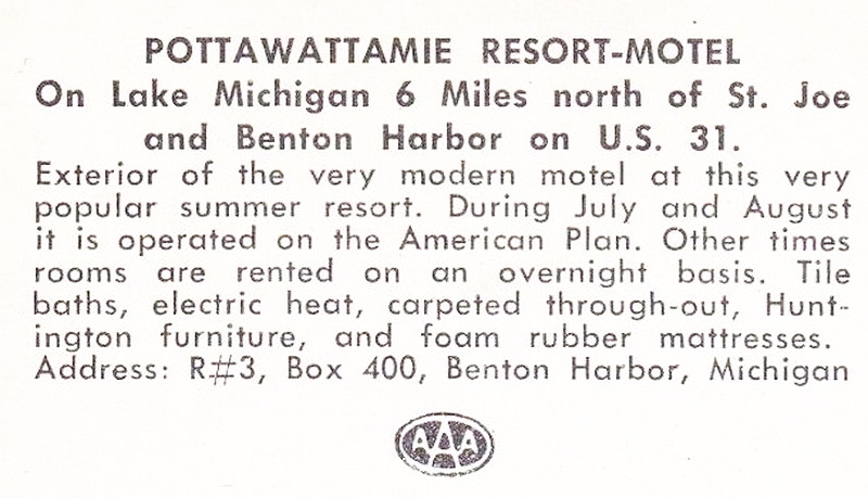 Pottawattamie Resort Motel - Vintage Postcard